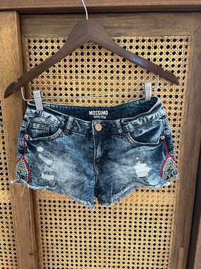 Embroidered Jean Short Shorts
